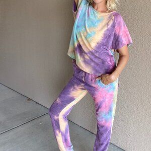 Cozy multicolor two-piece lounge set - MADE IN THE USA